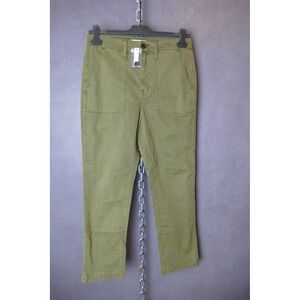 Madewell Utility Crop Pants Size 27 Olive‎ Green Straight Leg Trousers NWT